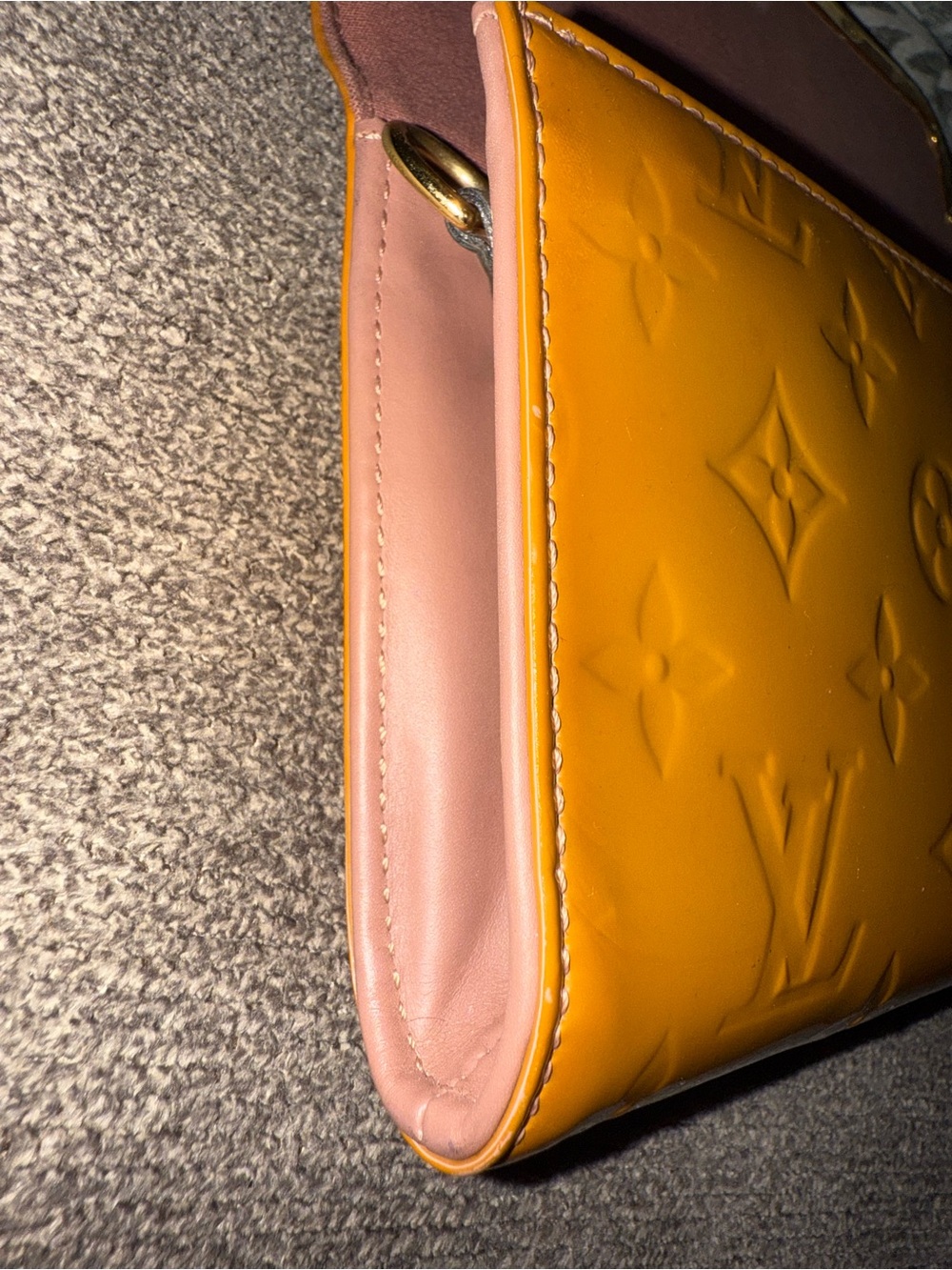 Louis Vuitton Rossmore Clutch Bag Shoulder Tan Monogram Vernis - Picture 13 of 16